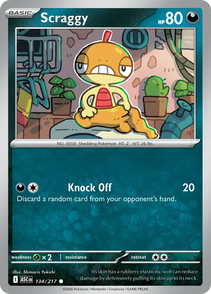 2026 Ascended Heroes Scraggy Common #134/217 Common card image