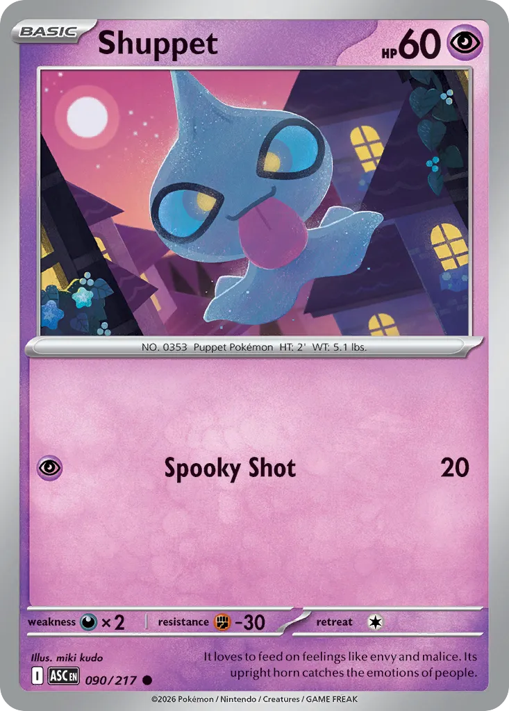 2026 Ascended Heroes Shuppet Common #090/217 Common card image