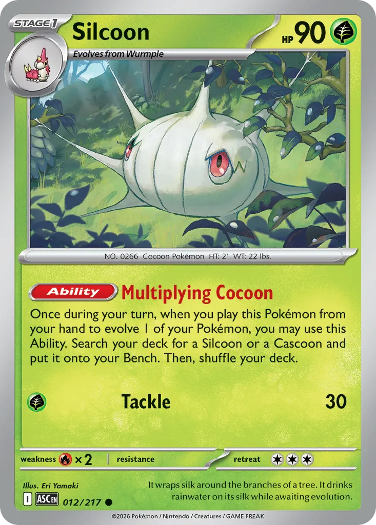 2026 Ascended Heroes Silcoon Common #012/217 Common card image
