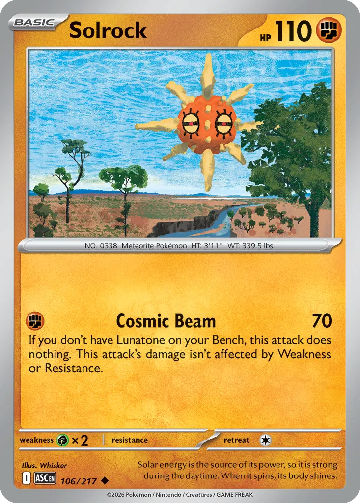2026 Ascended Heroes Solrock #106/217 Uncommon card image