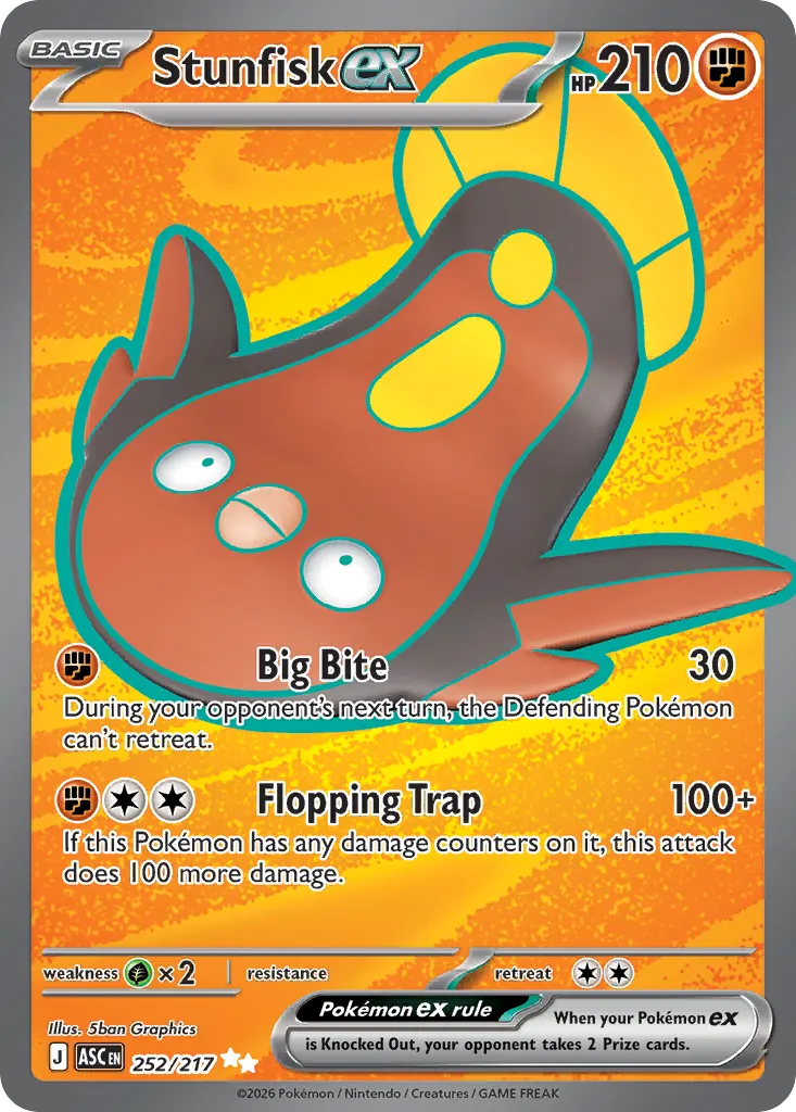 2026 Ascended Heroes Stunfisk ex #252/217 Ultra Rare card image