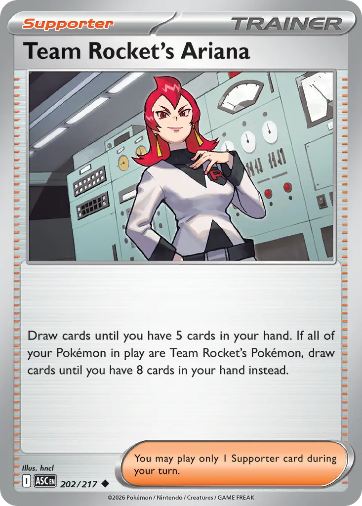 2026 Ascended Heroes Team Rocket's Ariana #202/217 Uncommon card image