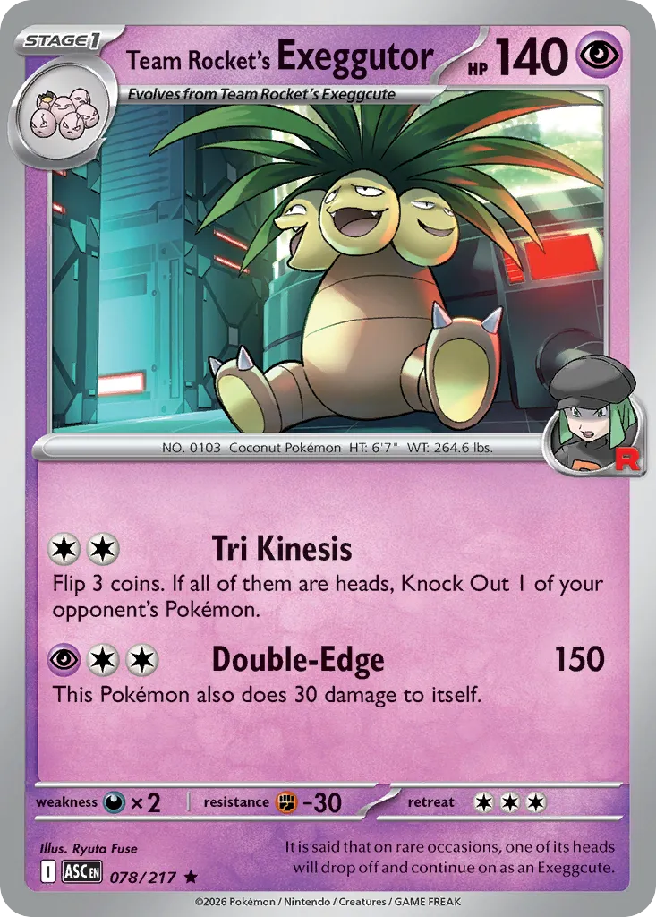 2026 Ascended Heroes Team Rocket's Exeggutor #078/217 Rare card image