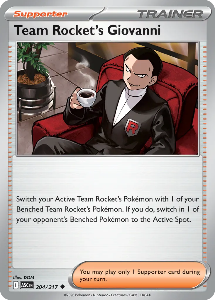 2026 Ascended Heroes Team Rocket's Giovanni Uncommon #204/217 Uncommon card image