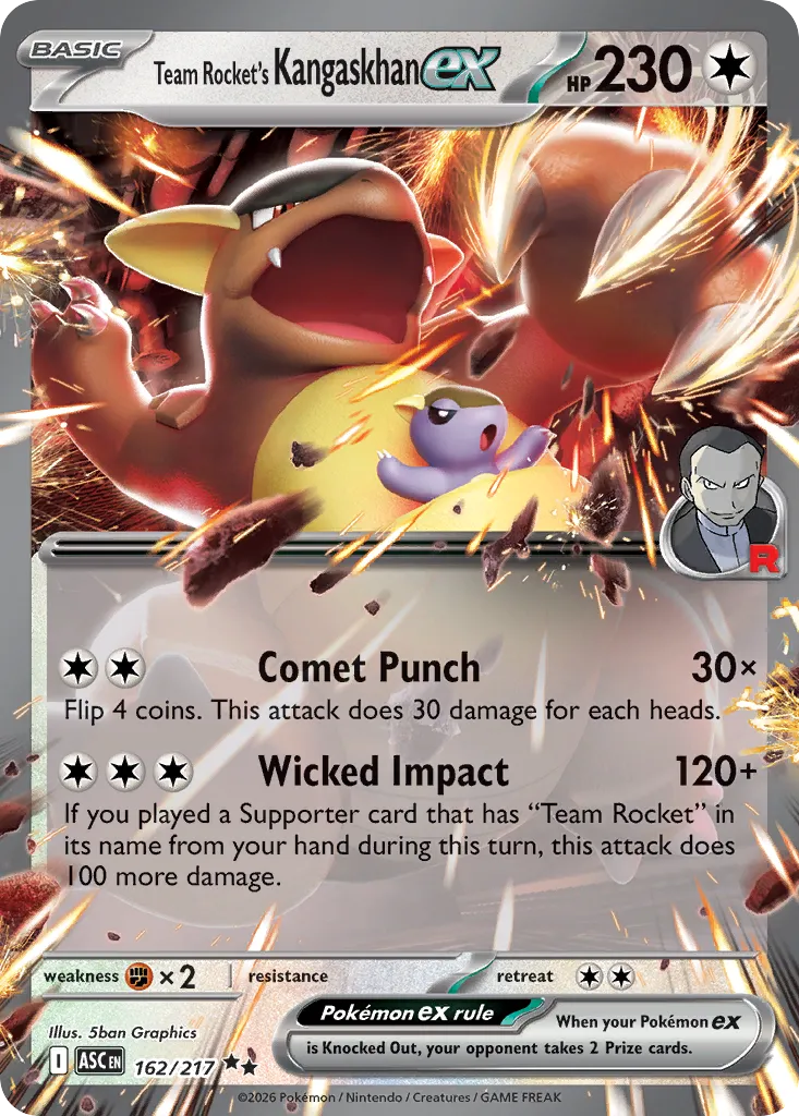 2026 Ascended Heroes Team Rocket's Kangaskhan ex #162/217 Double Rare card image