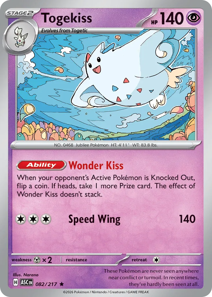 2026 Ascended Heroes Togekiss #082/217 Rare card image