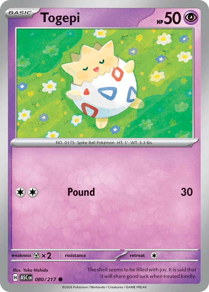 2026 Ascended Heroes Togepi Common #080/217 Common card image