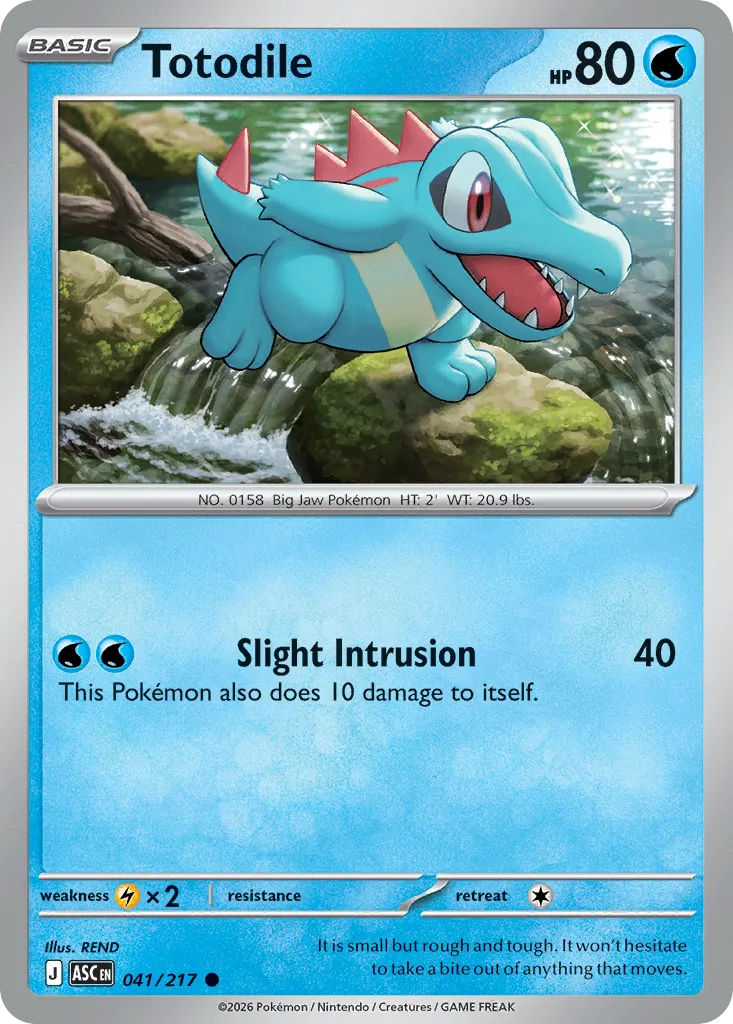 2026 Ascended Heroes Totodile Common #041/217 Common card image