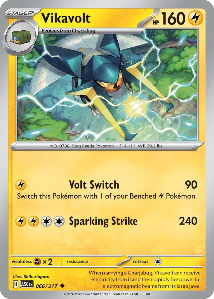 2026 Ascended Heroes Vikavolt Uncommon #066/217 Uncommon card image