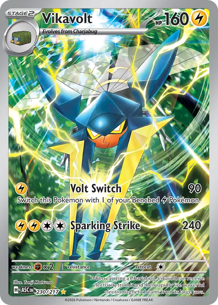 2026 Ascended Heroes Vikavolt #230/217 Illustration Rare card image