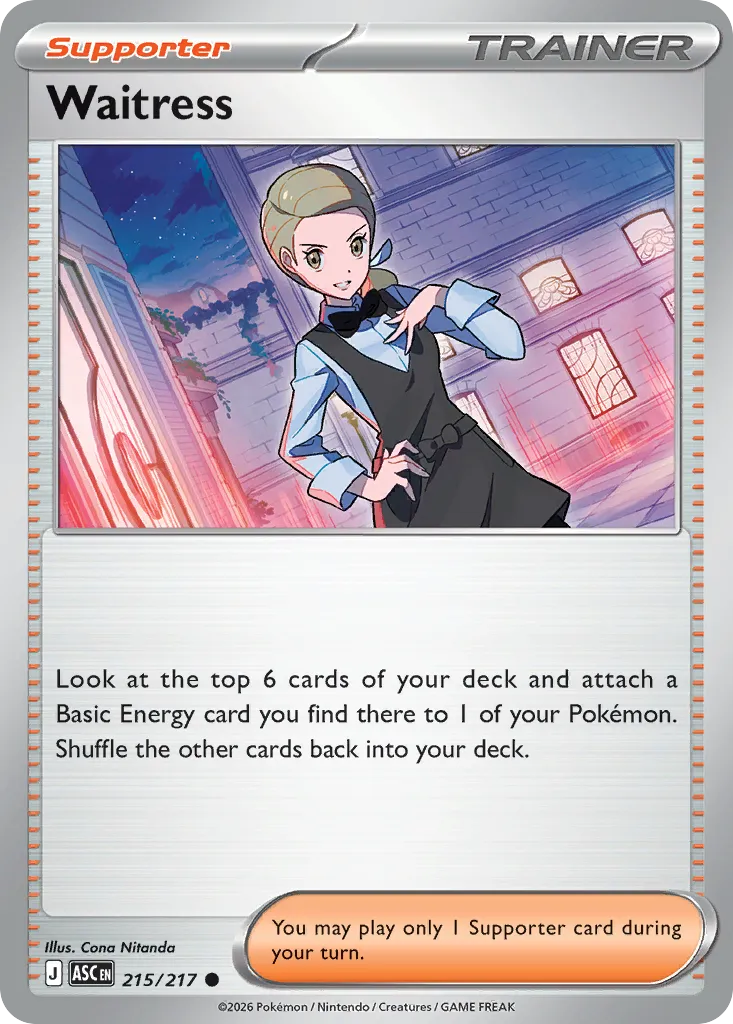 2026 Ascended Heroes Waitress Common #215/217 Common card image