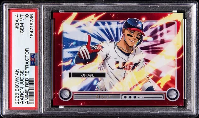 2026 Bowman Chrome Aaron Judge Anime Red Refractor #BA-4 card image