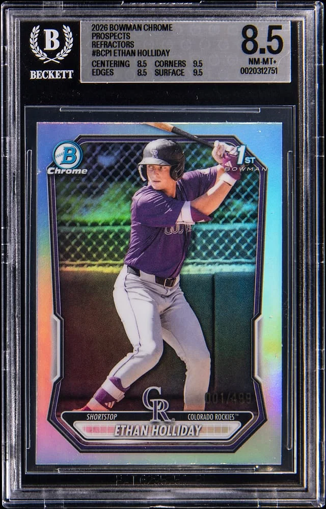 2026 Bowman Chrome Ethan Holliday Refractor #BCP-1 card image