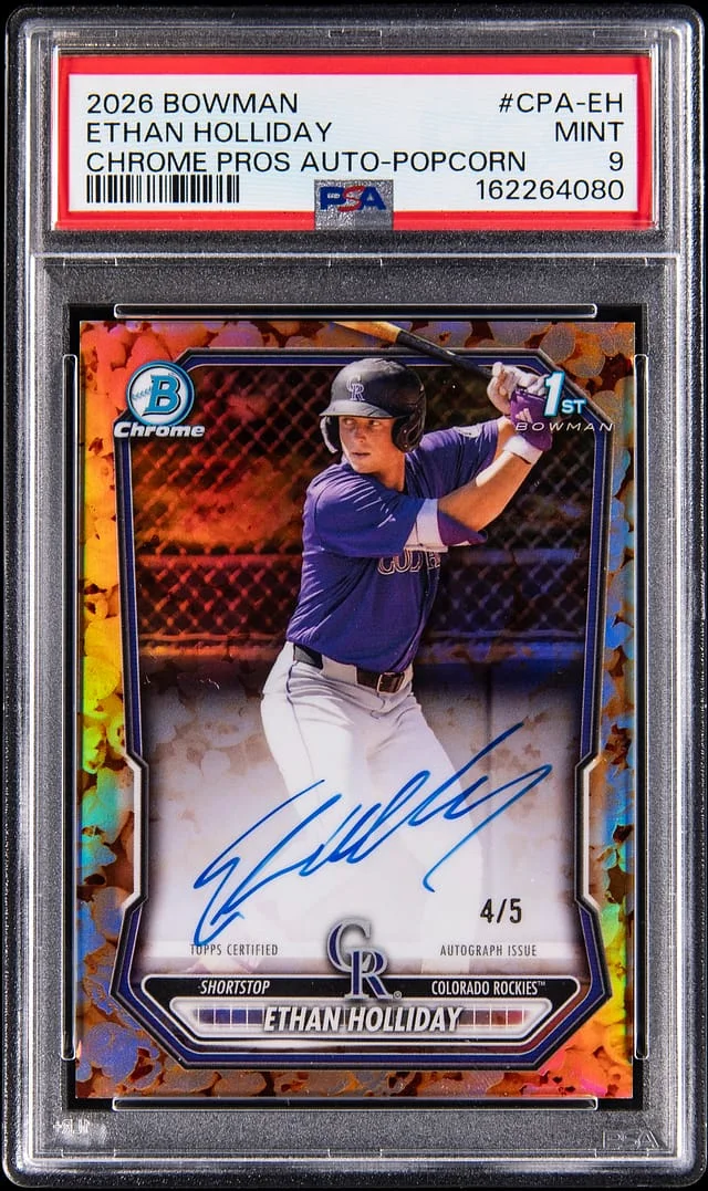 2026 Bowman Chrome Ethan Holliday Prospect Autographs Gold Ink Variation #CPA-EH card image