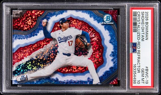 2026 Bowman Chrome Shohei Ohtani Crystalized Red Refractor #BWC-19 card image