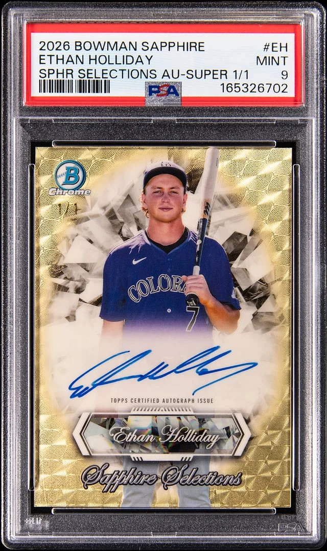 2026 Bowman Ethan Holliday Sapphire Edition Sapphire Selections Autographs SuperFractor #SSA-EH card image