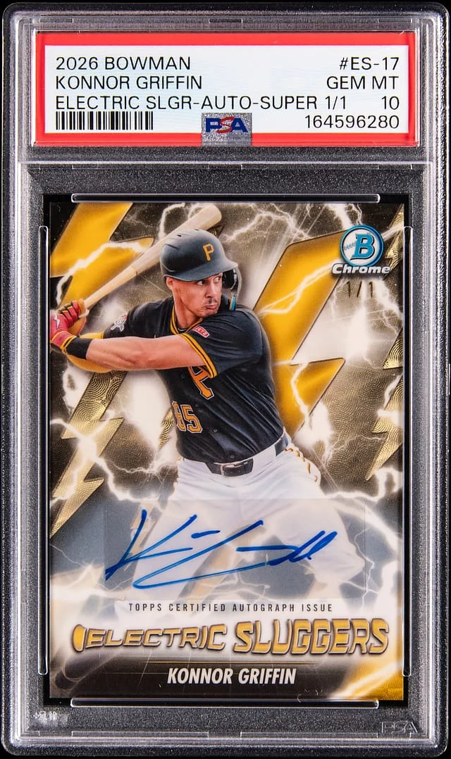 2026 Bowman Konnor Griffin Electric Sluggers Autographs SuperFractor #ES-17 card image