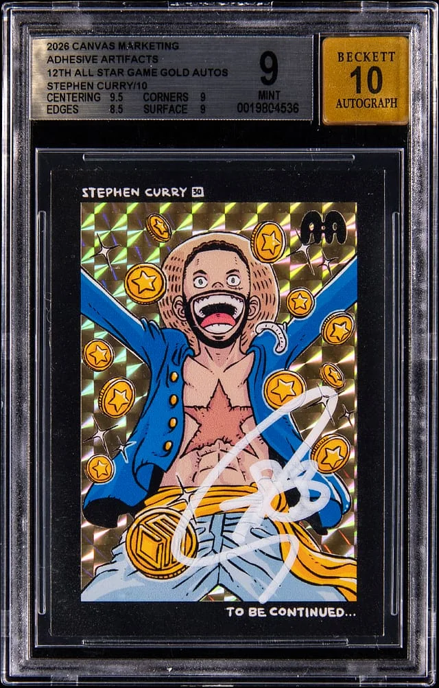 2026 Canvas Marketing Adhesive Artifacts Gold Autographs Stephen Curry #12th card image