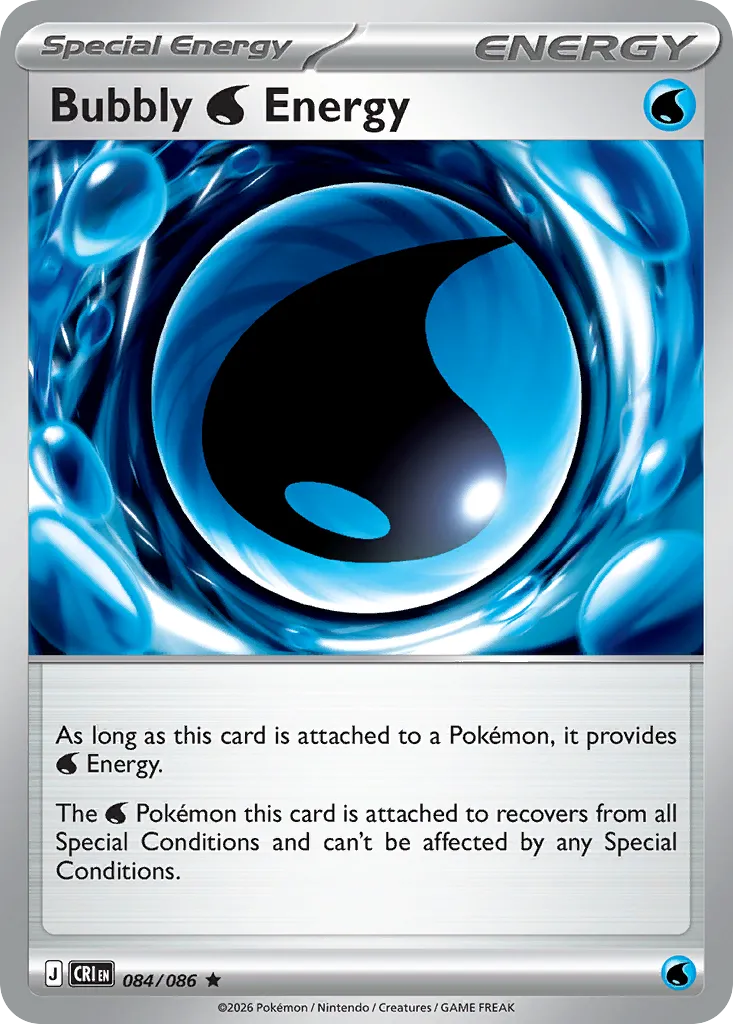 2026 Chaos Rising Bubbly Water Energy #84/86 Rare card image