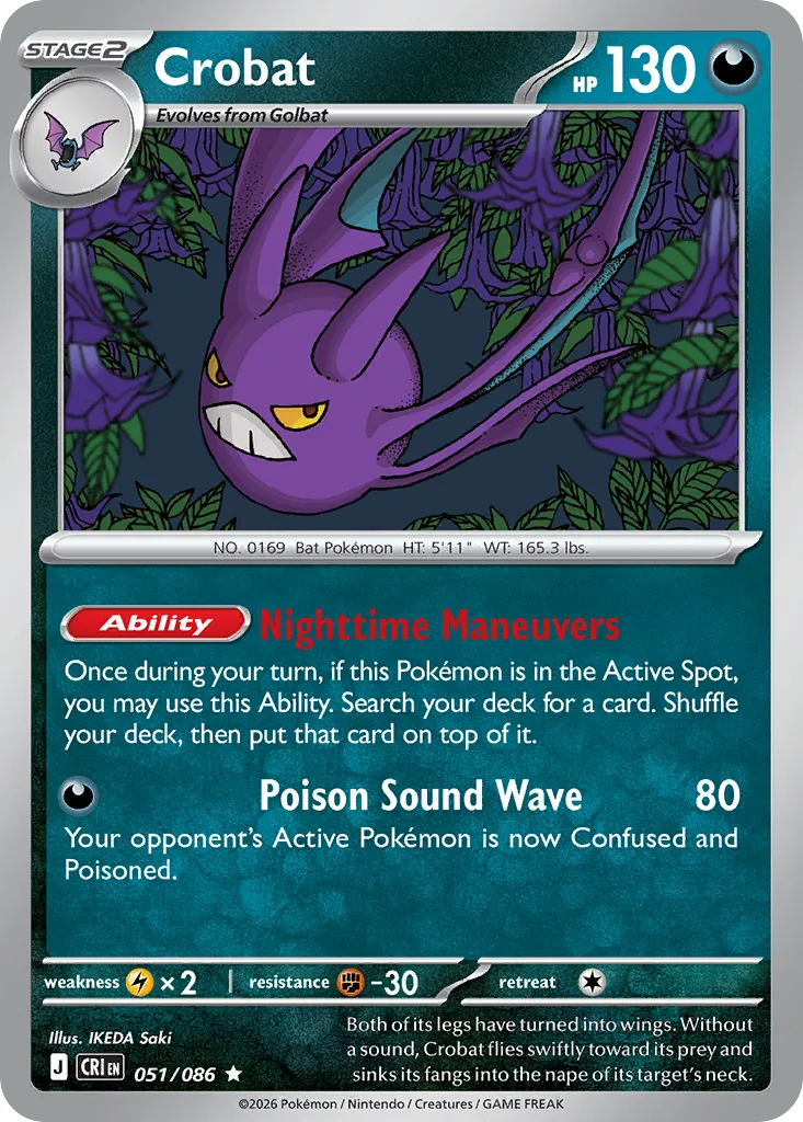 2026 Chaos Rising Crobat #51/86 Rare card image