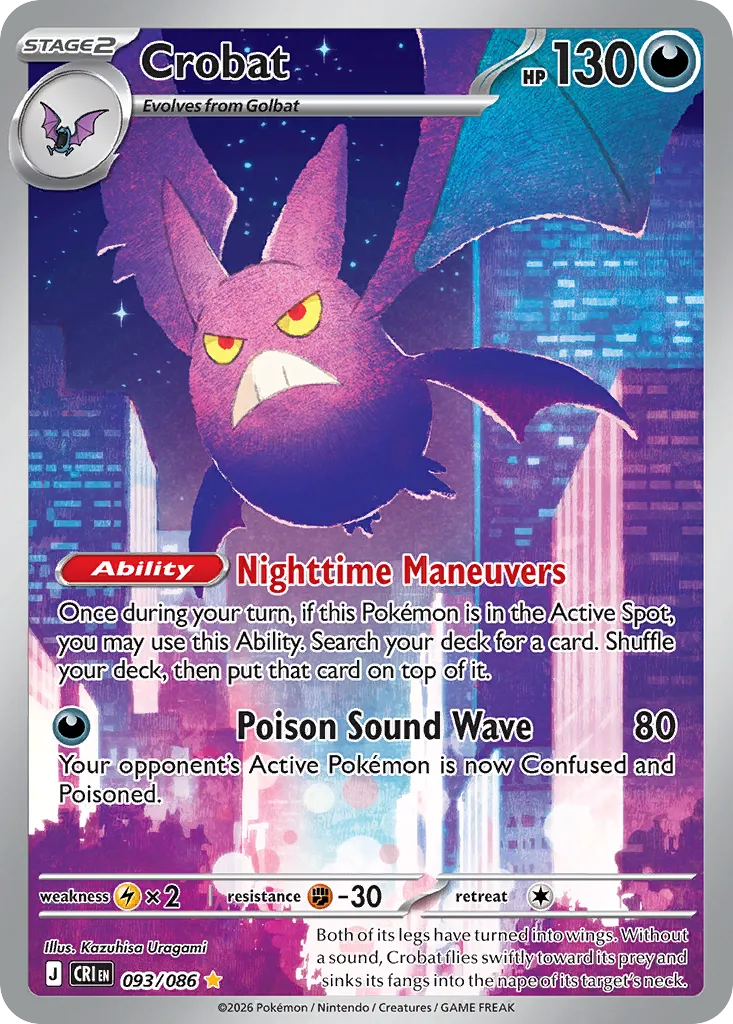 2026 Chaos Rising Crobat #93/86 Illustration Rare card image