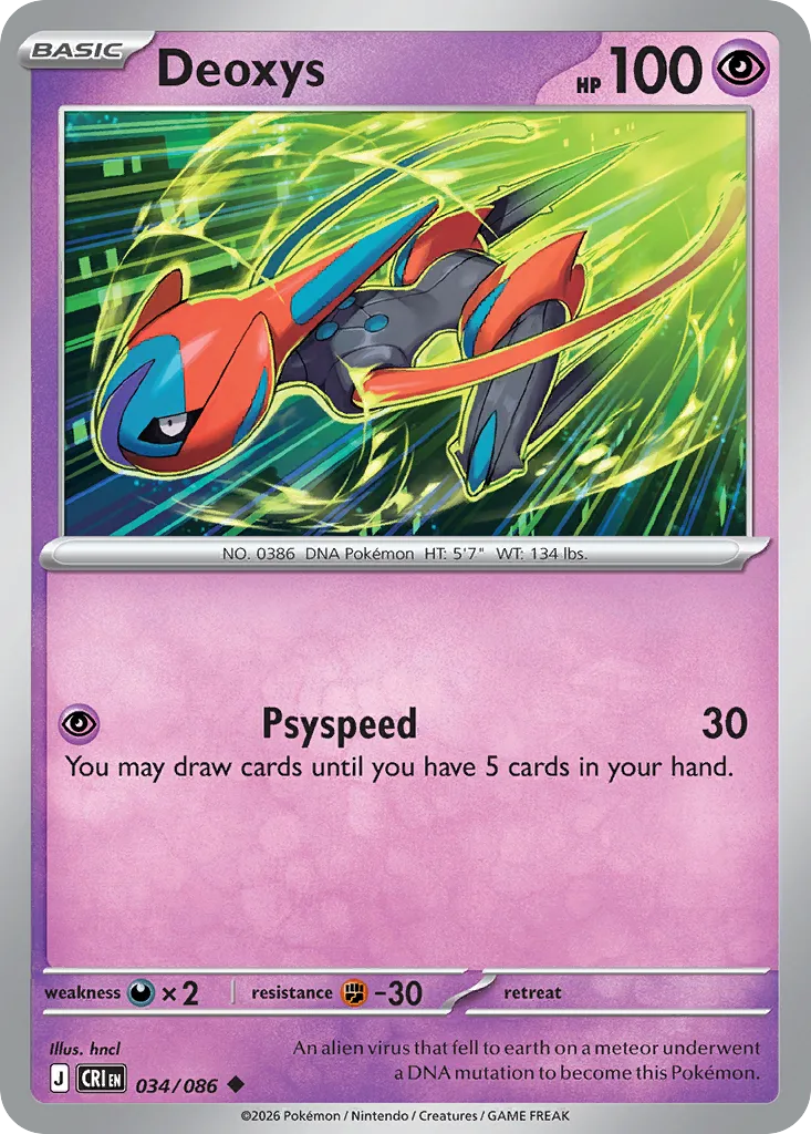 2026 Chaos Rising Deoxys Uncommon #34/86 Uncommon card image