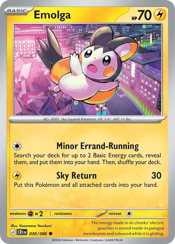 2026 Chaos Rising Emolga Common #30/86 Common card image