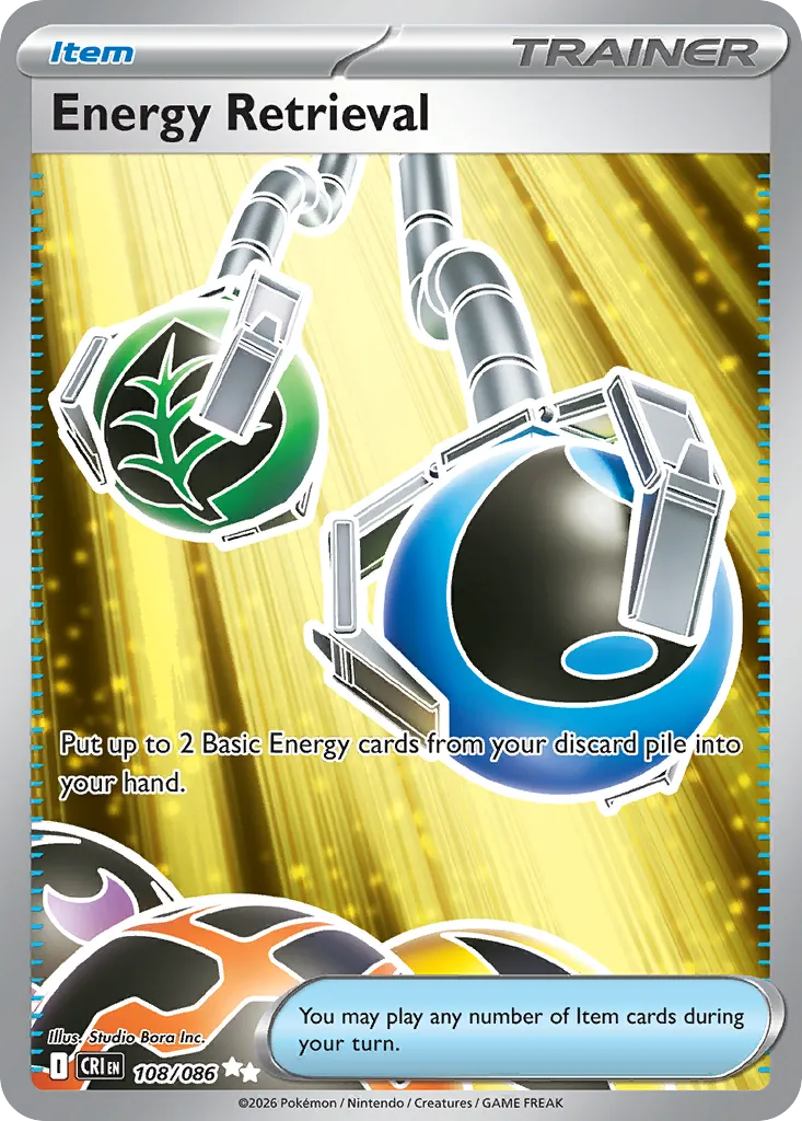 2026 Chaos Rising Energy Retrieval Ultra Rare #108/86 Ultra Rare card image