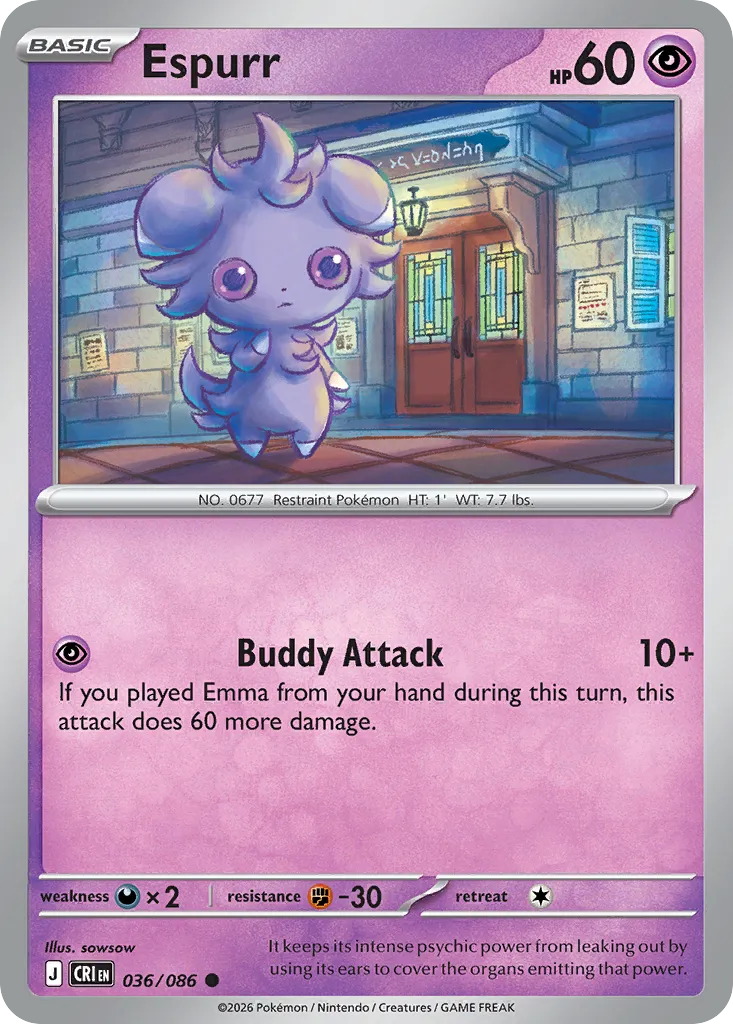 2026 Chaos Rising Espurr Common #36/86 Common card image