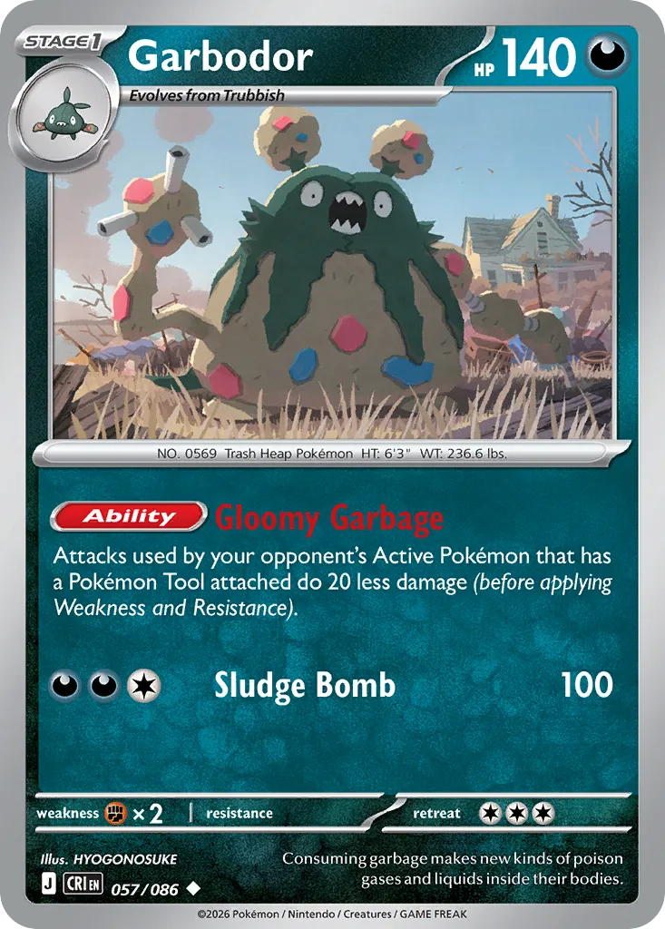 2026 Chaos Rising Garbodor #57/86 Uncommon card image