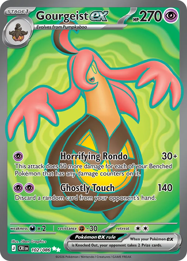 2026 Chaos Rising Gourgeist ex Ultra Rare #102/86 Ultra Rare card image