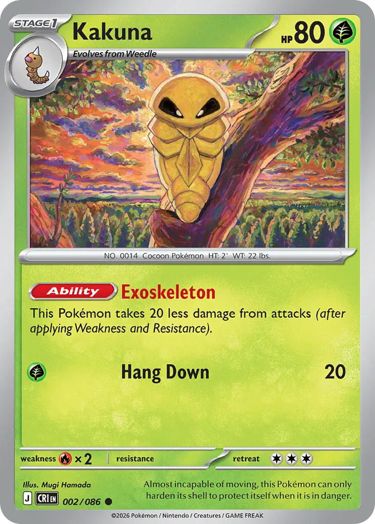 2026 Chaos Rising Kakuna Common #02/86 Common card image