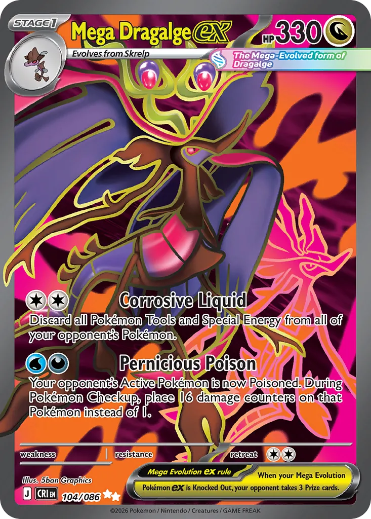 2026 Chaos Rising Mega Dragalge ex Ultra Rare #104/86 Ultra Rare card image
