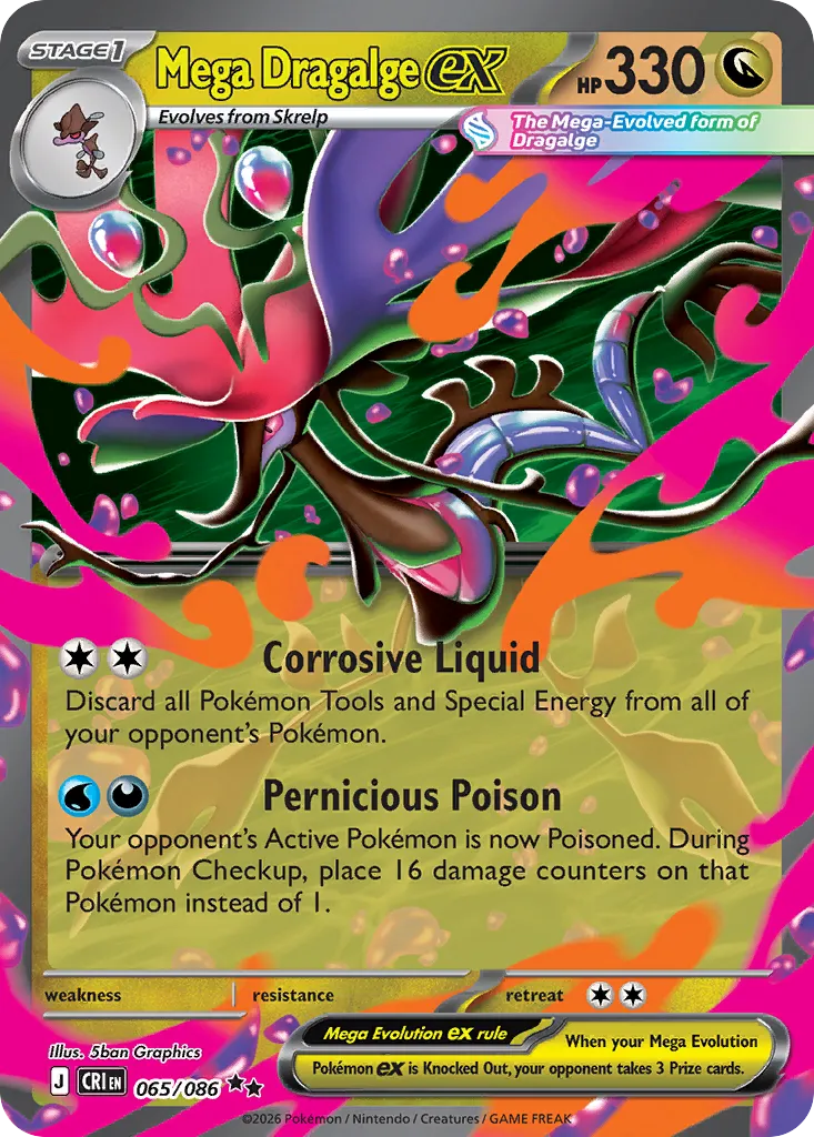 2026 Chaos Rising Mega Dragalge ex Double Rare #65/86 Double Rare card image
