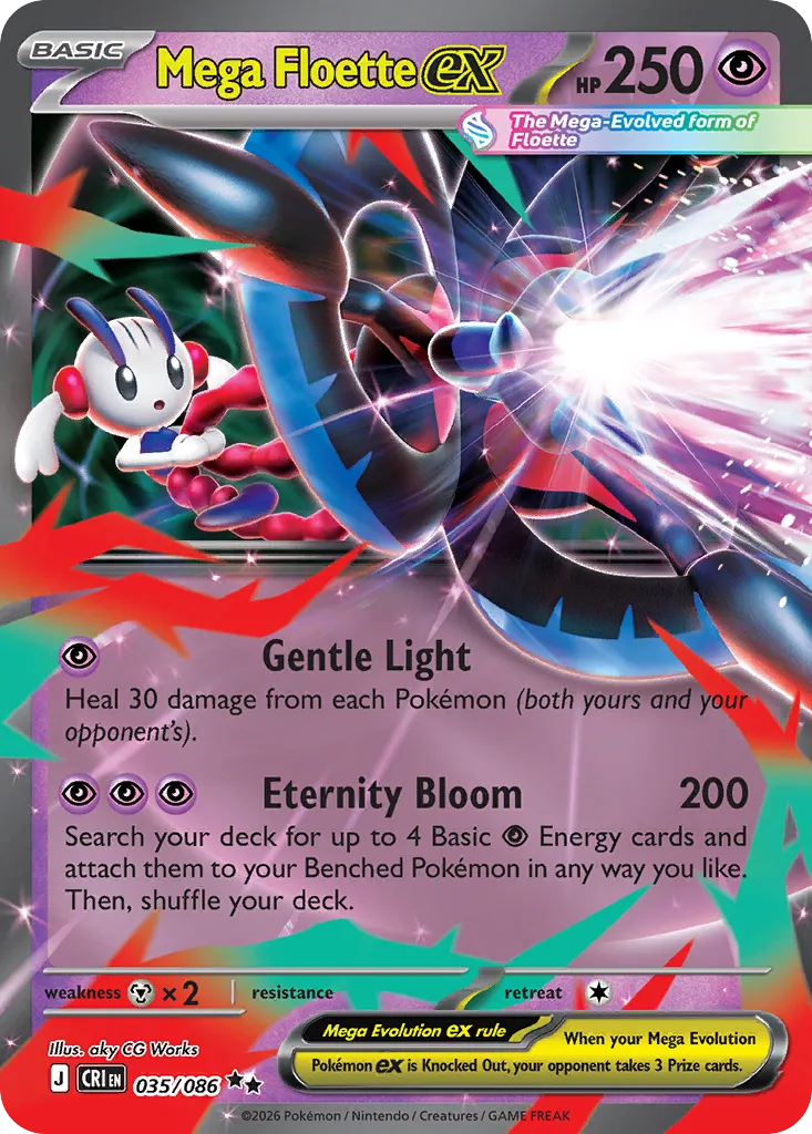 2026 Chaos Rising Mega Floette Ex Double Rare #35/86 Double Rare card image