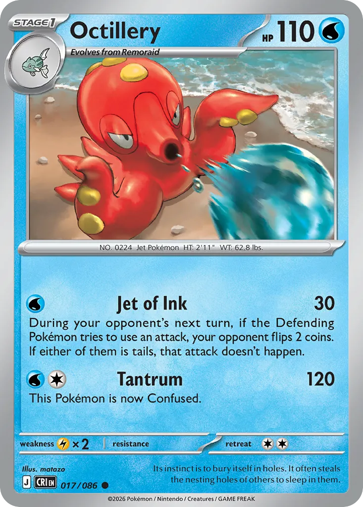 2026 Chaos Rising Octillery Common #17/86 Common card image
