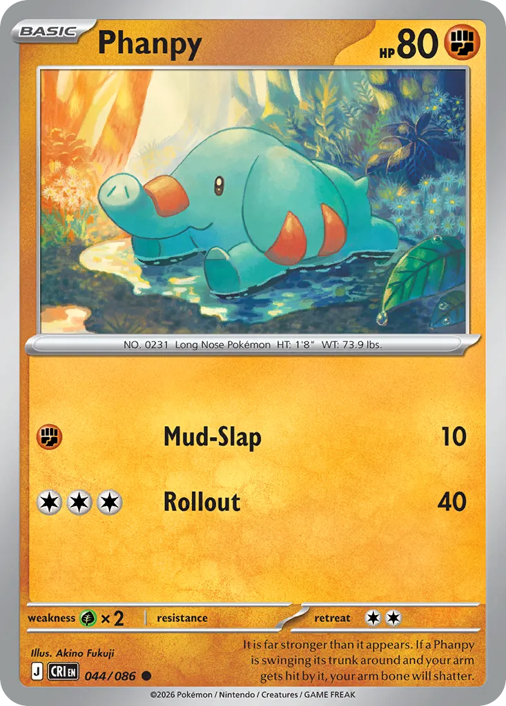 2026 Chaos Rising Phanpy Common #44/86 Common card image