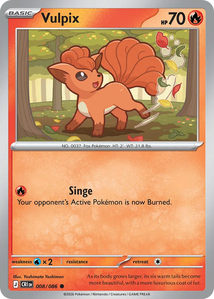 2026 Chaos Rising Vulpix Common #08/86 Common card image