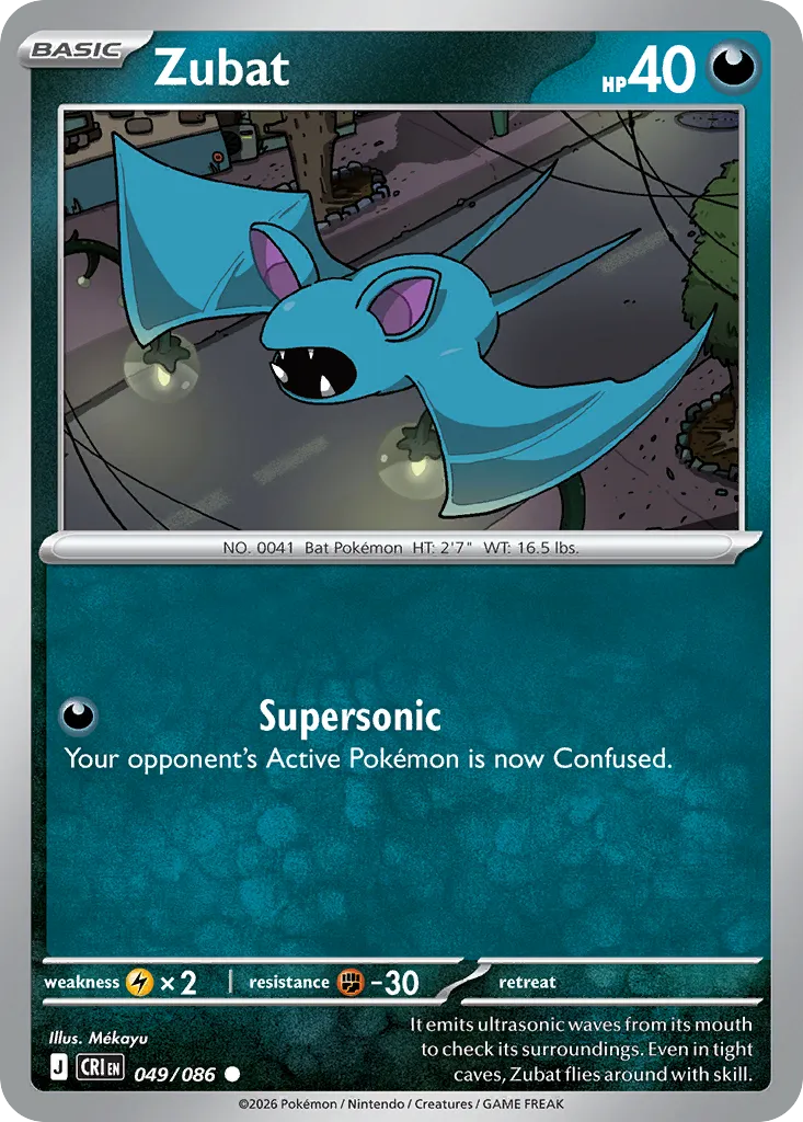 2026 Chaos Rising Zubat Common #49/86 Common card image