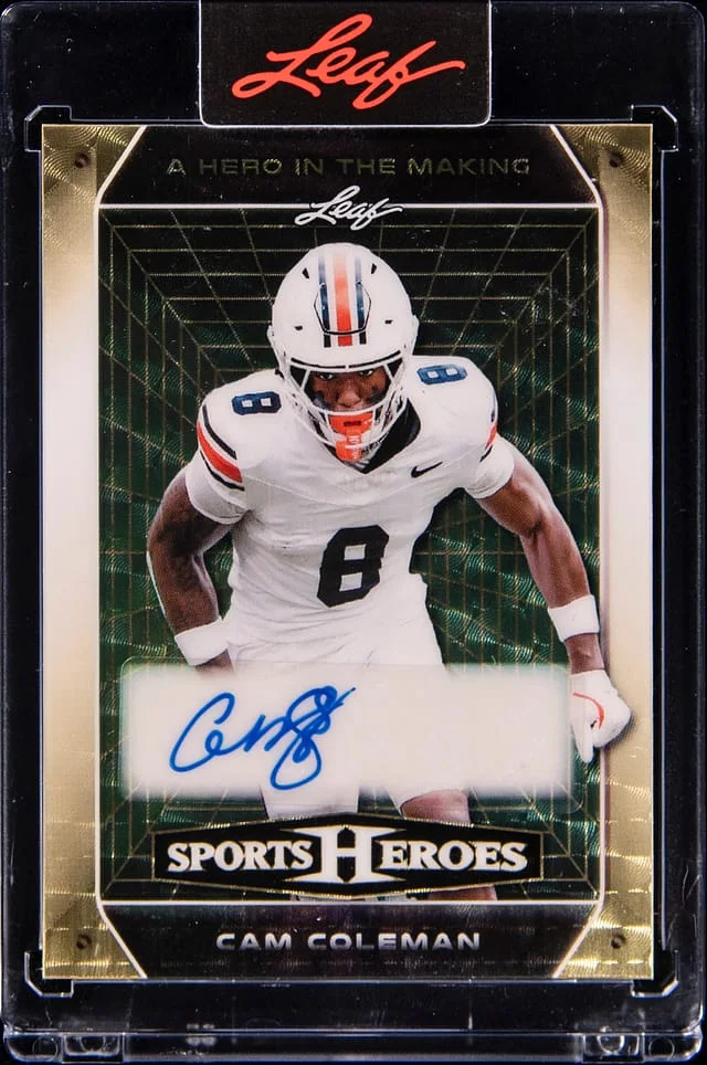 2026 Leaf Cam Coleman Sports Heroes A Hero In The Making Gold Vinyl #AH-CC1 card image