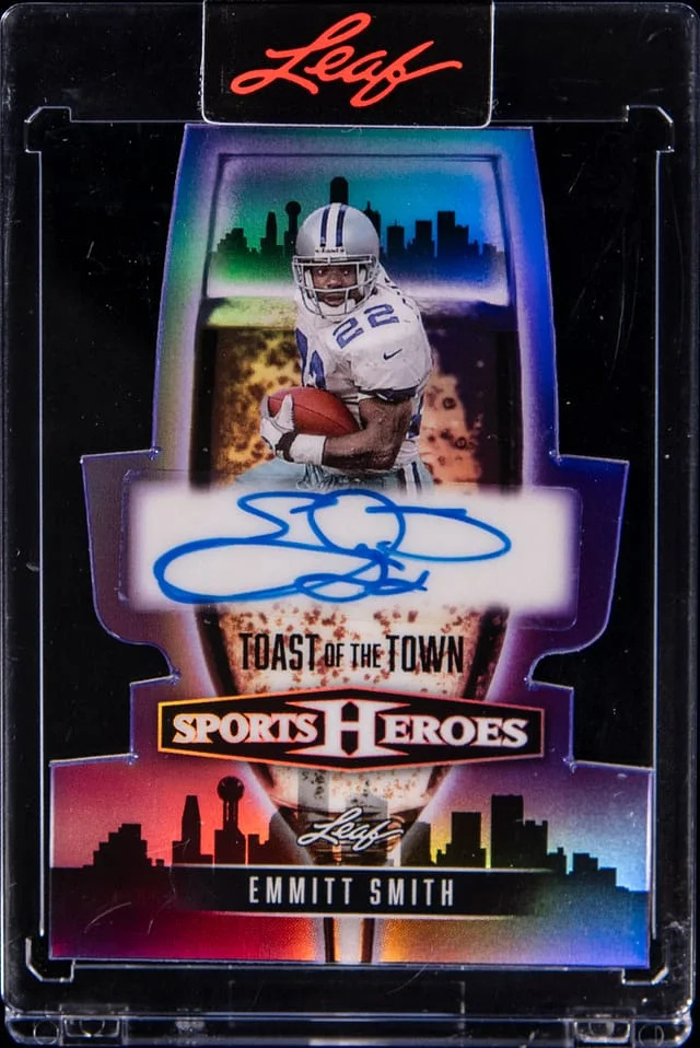 2026 Leaf Emmitt Smith Sports Heroes Toast of the Town Autographs Purple #TT-ES1 card image