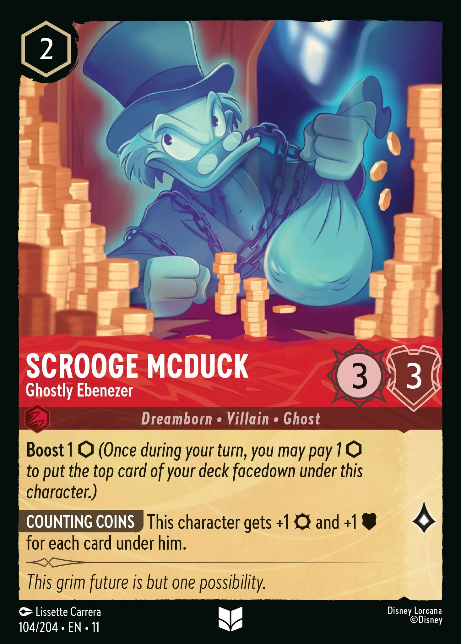 2026 Winterspell Scrooge McDuck - Ghostly Ebenezer Uncommon #104 Uncommon card image