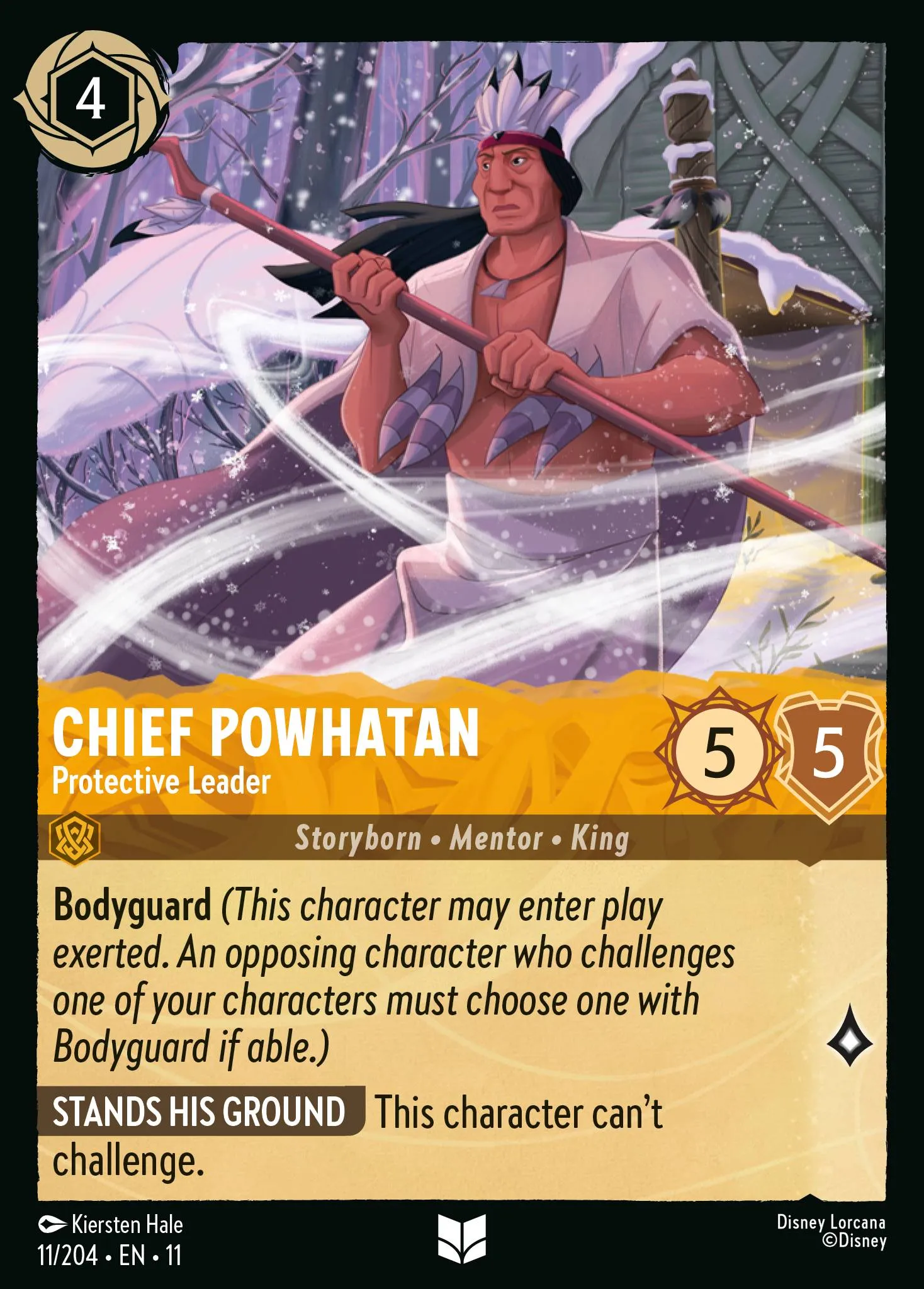 2026 Winterspell Chief Powhatan - Protective Leader [Foil] Uncommon #11 Uncommon card image