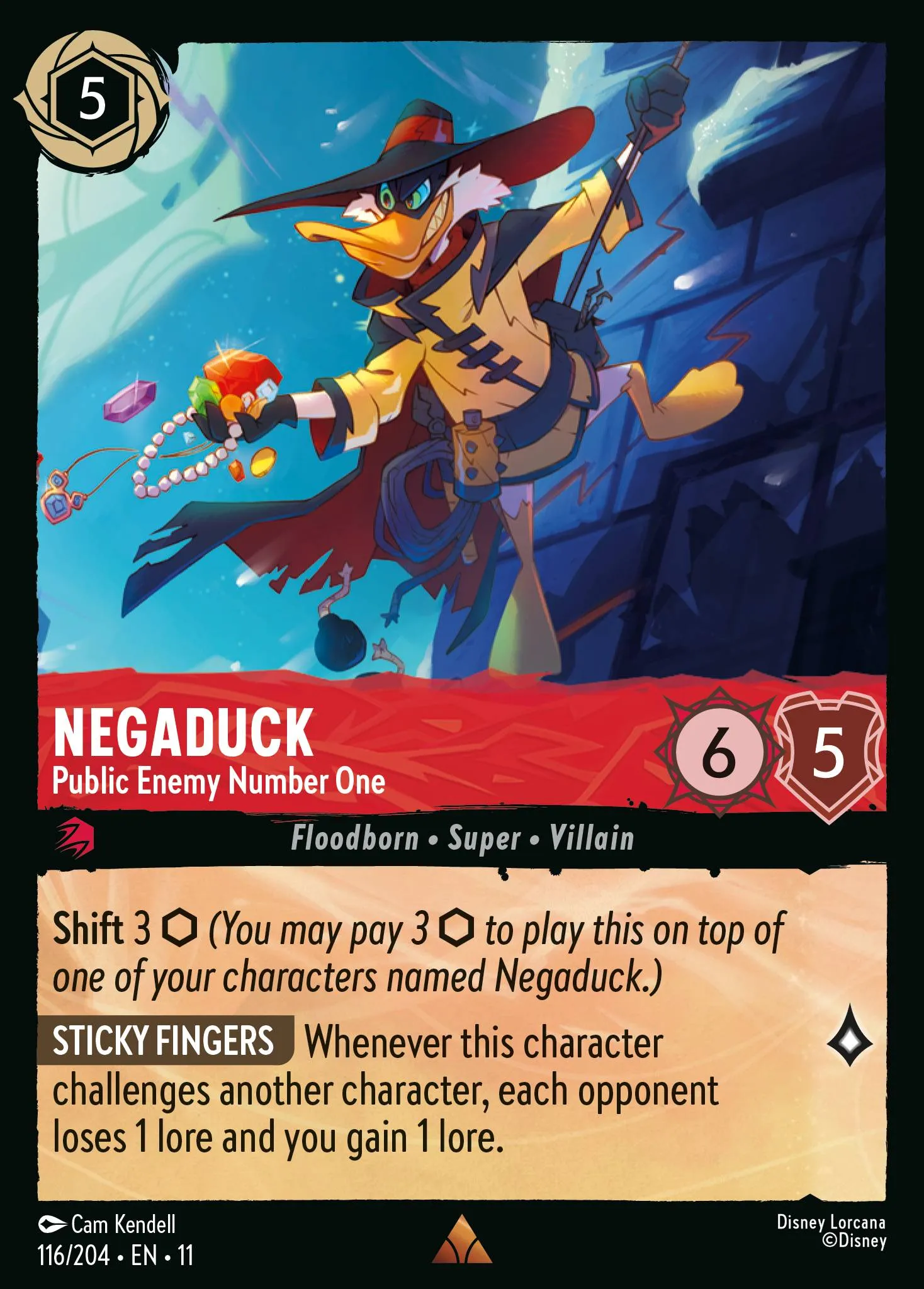 2026 Winterspell Negaduck - Public Enemy Number One Rare #116 Rare card image