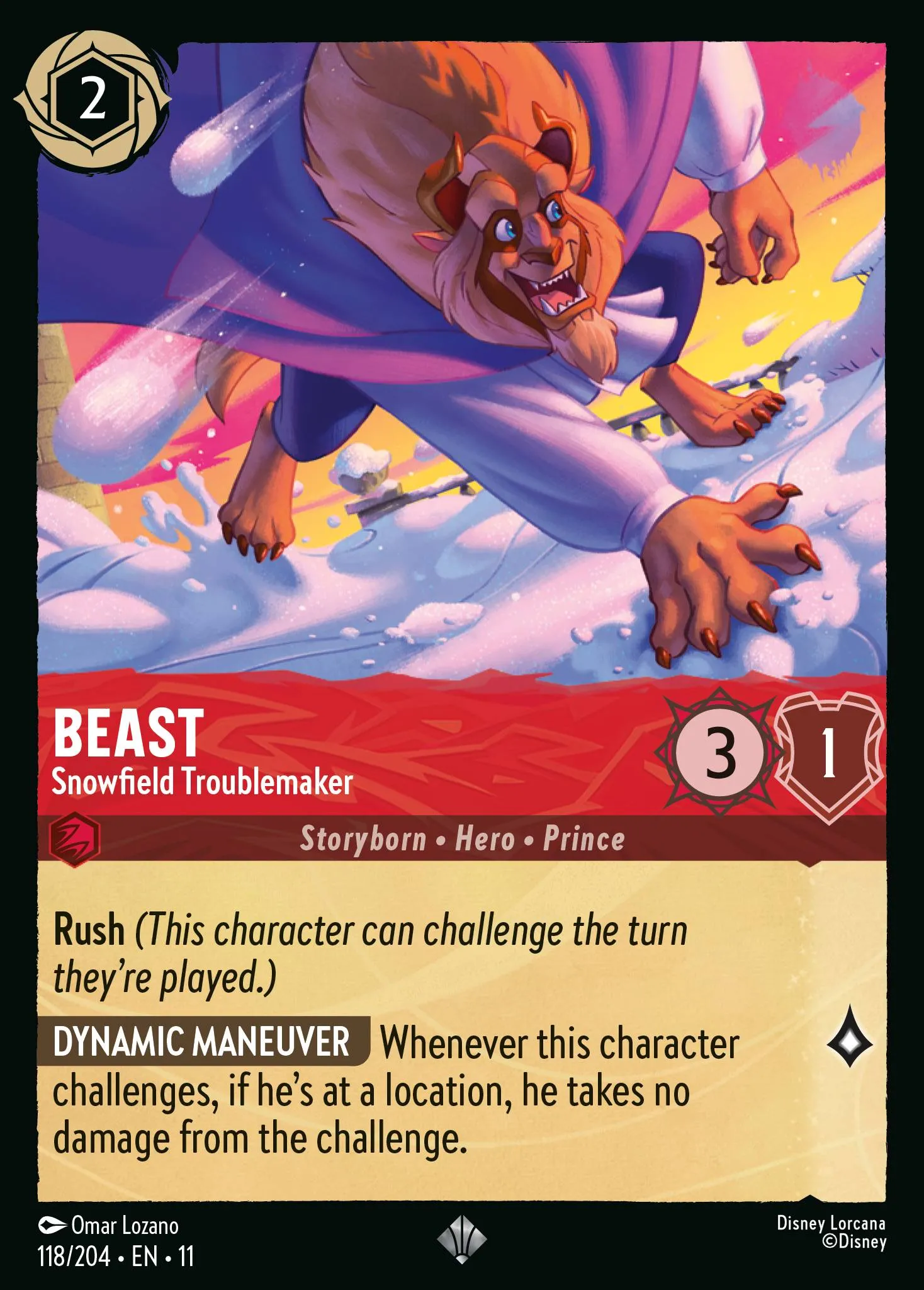 2026 Winterspell Beast - Snowfield Troublemaker #118 Super Rare card image