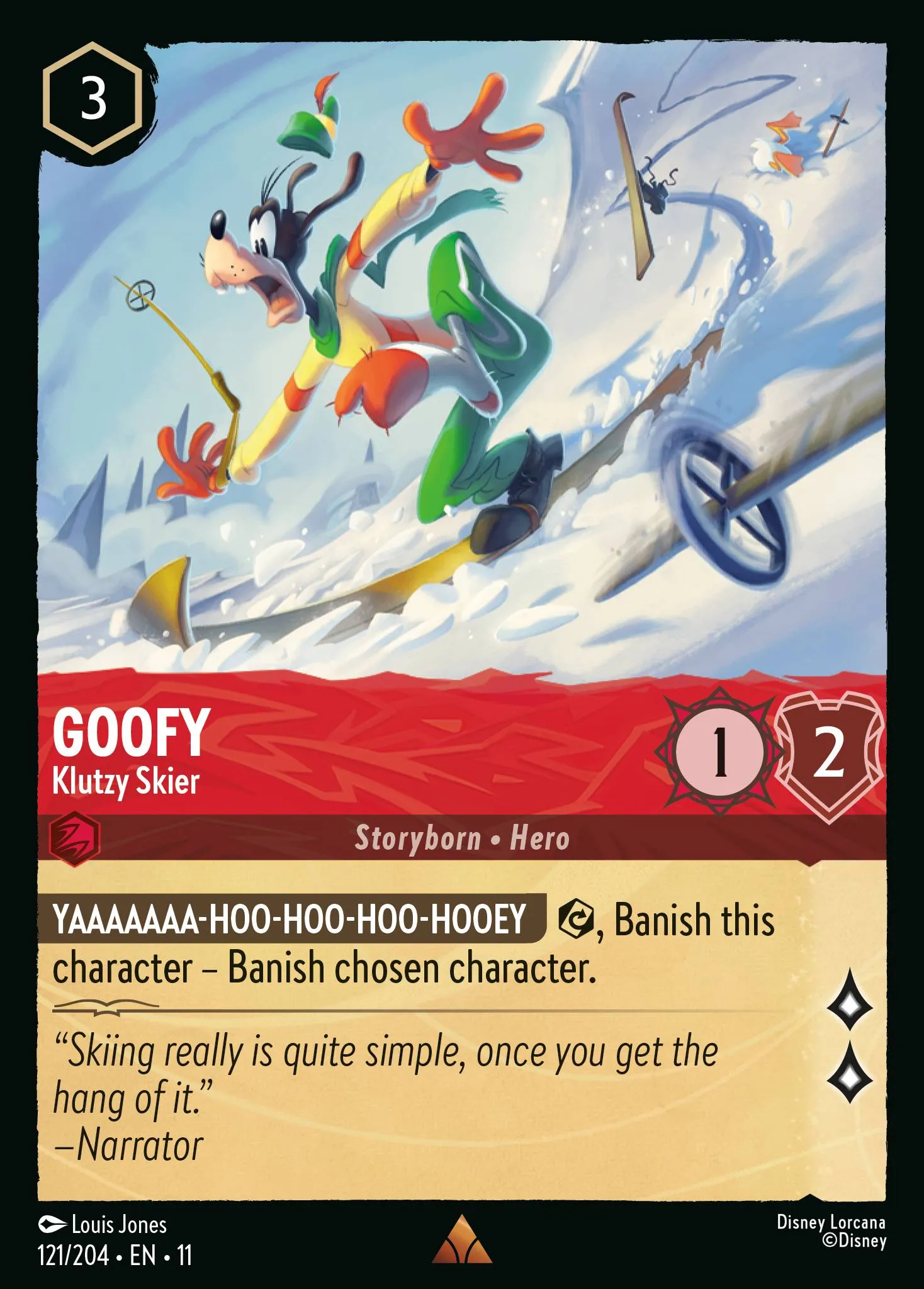 2026 Winterspell Goofy - Klutzy Skier Rare #121 Rare card image