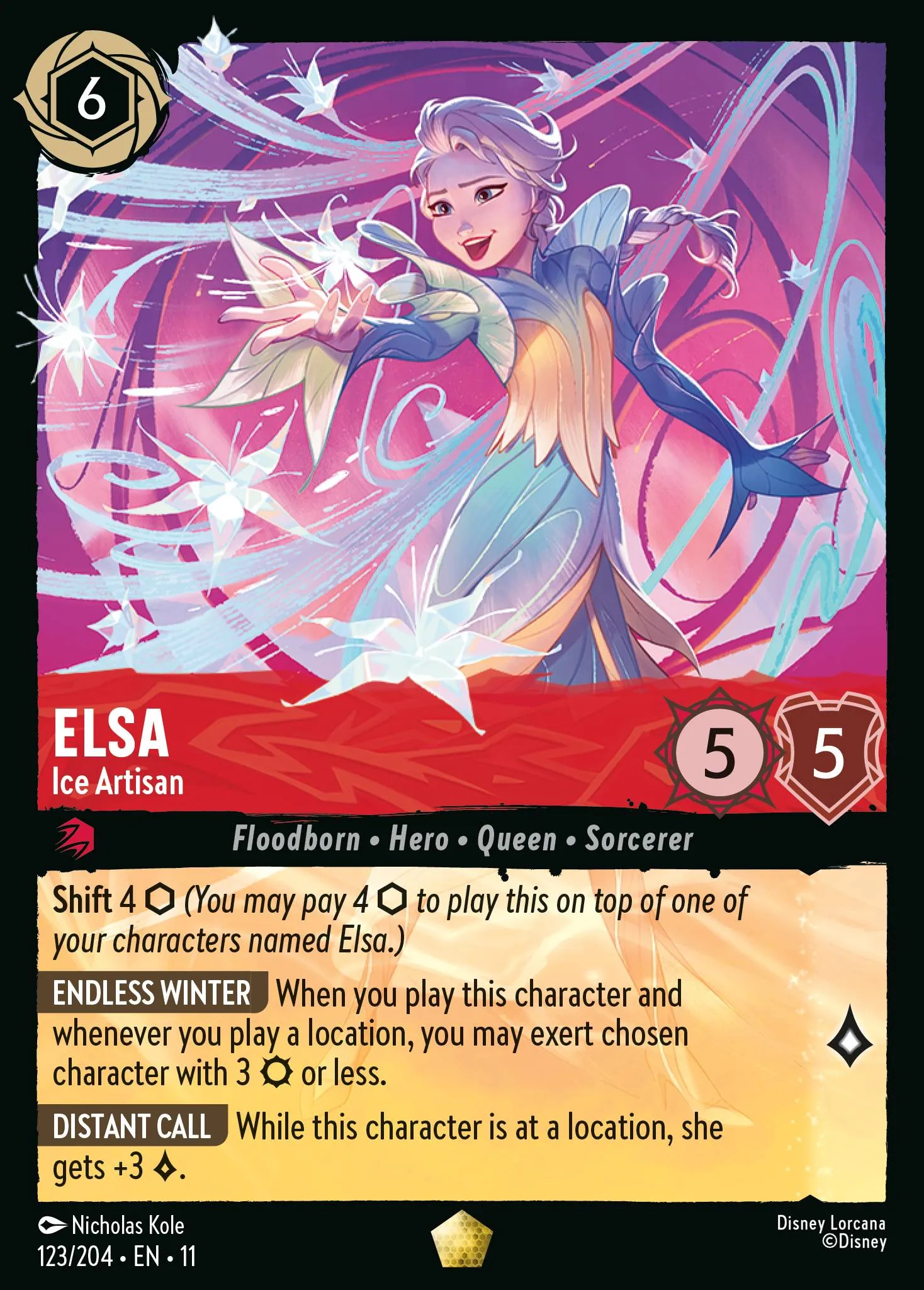 2026 Winterspell Elsa - Ice Artisan #123 Legendary card image