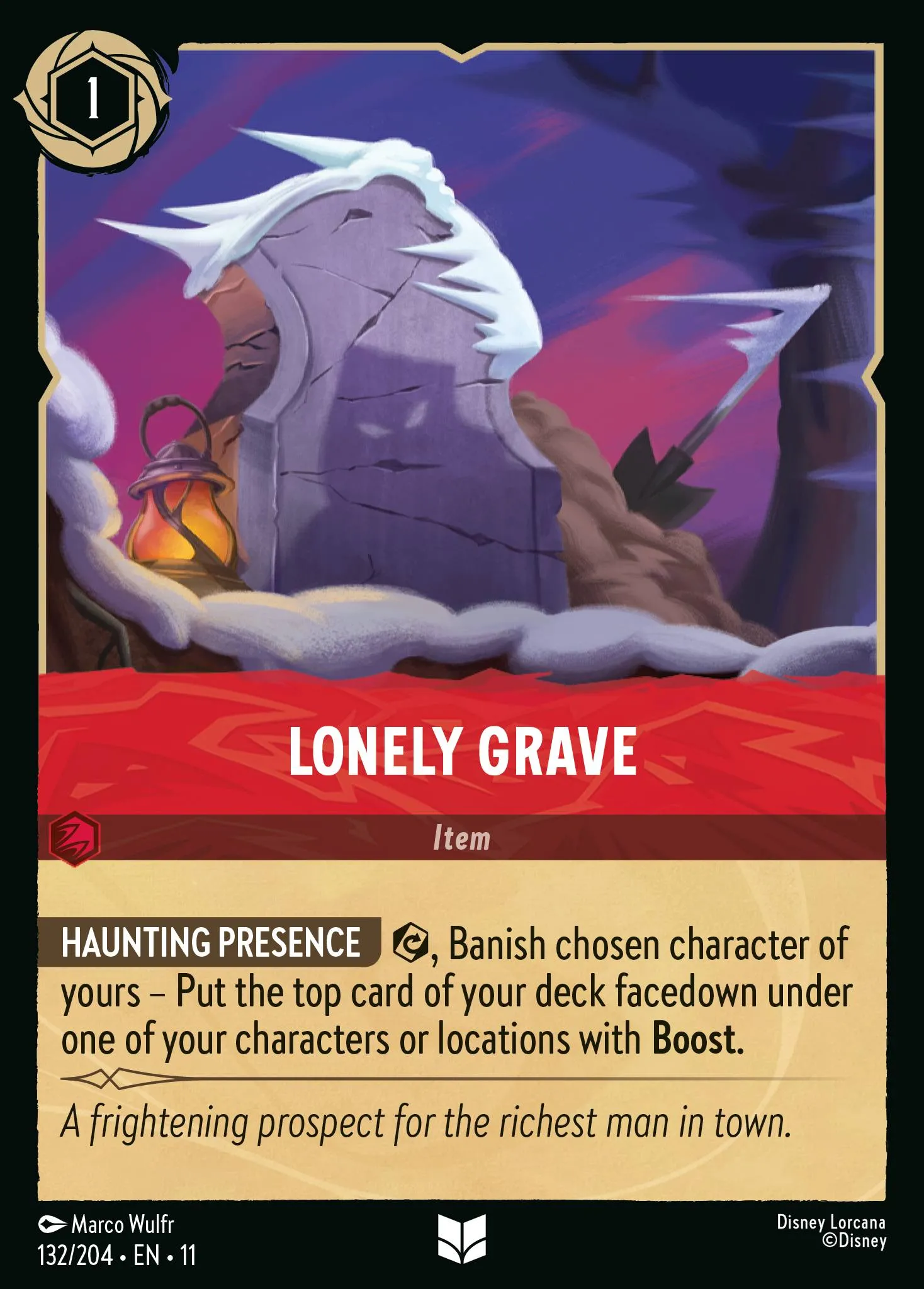 2026 Winterspell Lonely Grave Uncommon #132 Uncommon card image