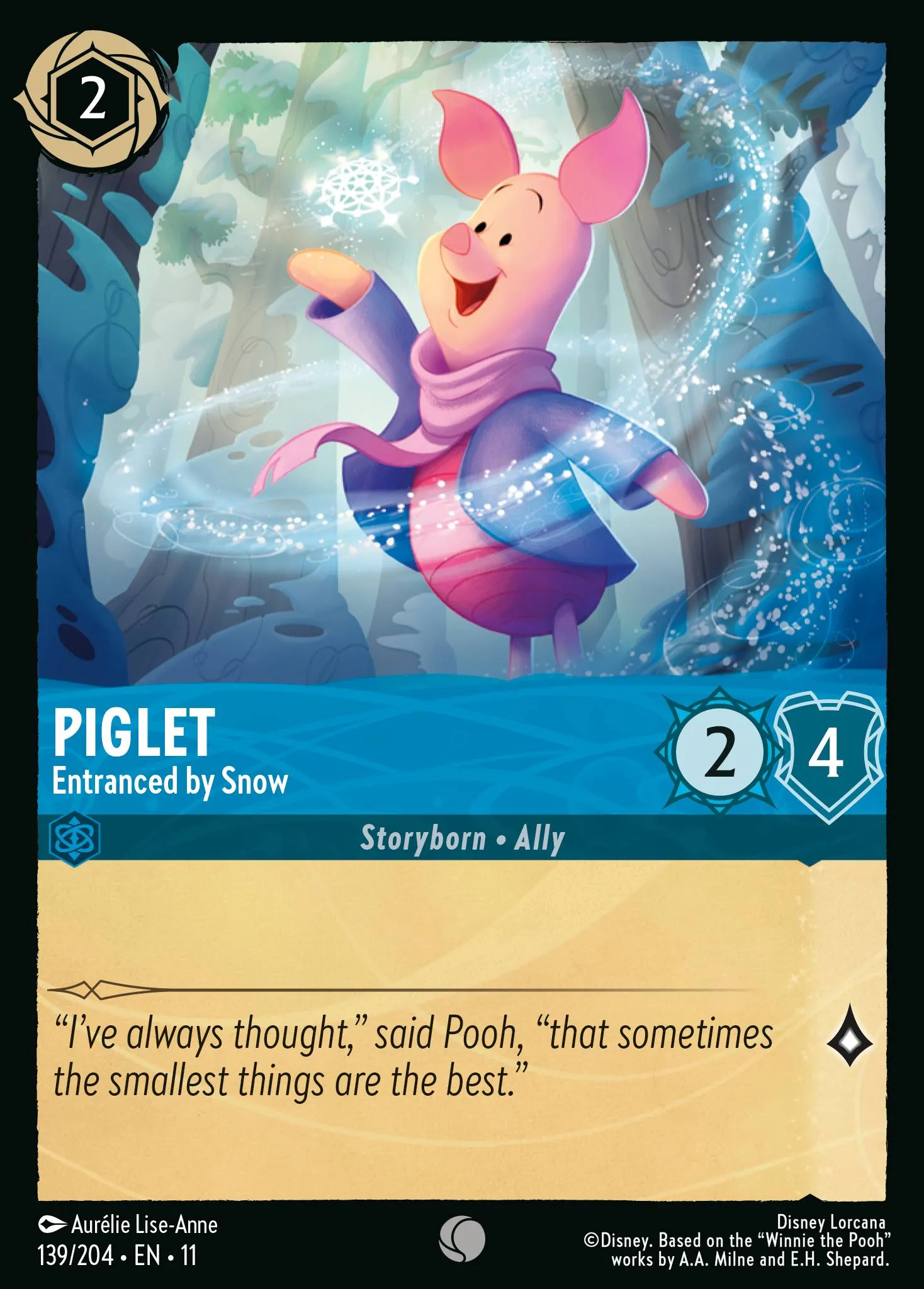 2026 Winterspell Piglet - Entranced by Snow #139 Common card image