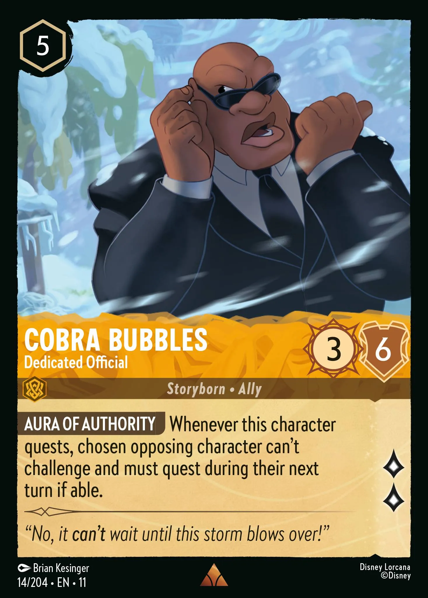 2026 Winterspell Cobra Bubbles - Dedicated Official [Foil] Rare #14 Rare card image